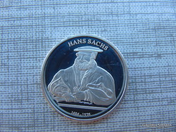 Hans Sachs ezüst emlékérem 14.96 gramm 999 - es ezüst