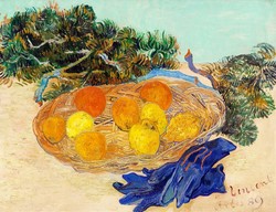 Van Gogh- Narancsok kék kesztyűvel - vakrámás vászon reprint