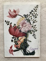 Antique floral postcard with long address
