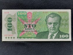 Csehszlovákia Hajtatlan extra szép  100 Korona 1989