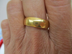 Szép régi széles aranyozott ezüst karikagyűrű