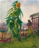 Van Gogh- Napraforgók a kertben - vakrámás vászon reprint