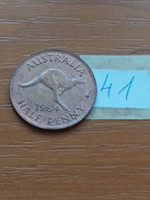 Australia 1/2 half penny 1964 dot after y, bronze, elizabeth ii 41.