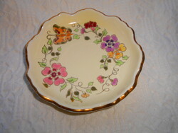 Zsolnay porcelán   lepke-virág  mintával -körbélyegzős