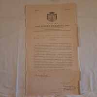 Letter of permission of Count Emmanuel Csáky Károly, bishop of the Vács Cathedral, 1913.