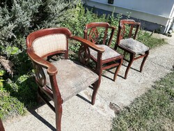 Szép formájú szecessziós karosszék / öblös szék