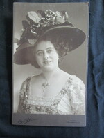 Approx. 1890 Photo photography photo studio marked hard back o - Hungarian monarchy elegant lady's hat