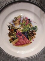 Porcelain decorative plate with tin holder