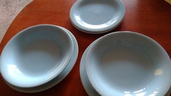 Retro Kispest granite set of 3 x 2-piece plates in a particularly rare turquoise color