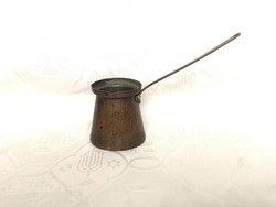 Antik török réz kávéfőző, kiöntő, dzsezva