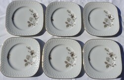 Edelstein Bavarian cake plate set - brown floral pattern set