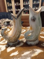 Sale!!Retro marked chandelier glazed fish vases