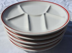 Set of 5 old divided thick plates