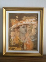 Festmény Budai László - Portré „Napsugár”