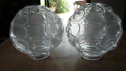 Két vastag üveg gömb lámpa csillár
