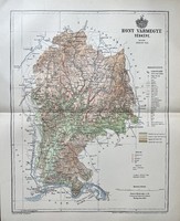 Antik 19.sz Hont vármegye térkép nyomat- papír- földrajz, megye, plakát