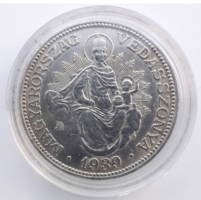 1939 évi ezüst 2 pengő MAGYARORSZÁG VÉDASSZONYA..