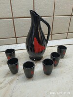 Ceramic drinking set for sale! Magyarszombatfa ceramic brandy set