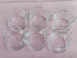 Set of 6 old glass brandy glasses, Christmas half-glasses, gift set with ear cups