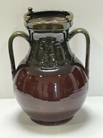 Sándor Bíró ceramic vase with handles