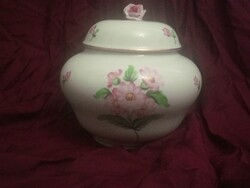 Rare Perfect Large Flower Pattern Herendi Bonbonier, Biscuit Box