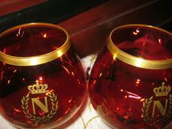 Retro  kristály Napóleon konyakos pohár