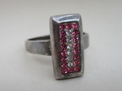 Beautiful art deco silver ring with stones