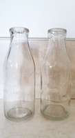 Old Milk Bottle Pasteurized Milk Inscription Bottle 2 pcs