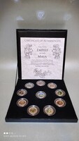 Ritkaság! Mexikó a "Maják birodalma"  10 különböző érme érem díszdobozban limitált kiadás