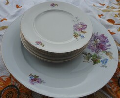 Antique Zsolnay cake plate set - with a rare pattern