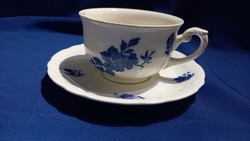 Set of blue flower-patterned granite kispest cups
