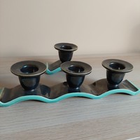 Extremely rare collector's art deco candle holders by István Gádor Zsolnay Budapest
