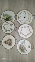 HAT DARAB EGYÜTT! VIRÁG ALÁ IS!jelzett sérült porcelán alátét tálca 1900 évek kreatív művészethez is