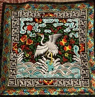 Chinese embroidered silk tapestry wall picture china japan asia asian crane bird