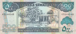 Szomáliföld 500 shillings, 2011, UNC bankjegy