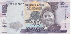 Malawi 20 kwacha, 2019, UNC bankjegy