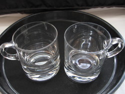 Pair of crystal jugs and glasses of whiskey with ears