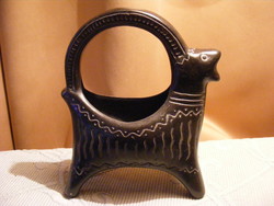 Retro black ceramic goat
