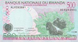 Rwanda 500 francs, 1998, UNC bankjegy