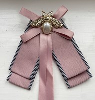 Rózsaszín női nyakkendő/ masni bross
