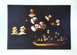 Ef Zámbó István - Rembrandt után szabadon 24 x 34 cm computer print, merített papír