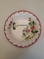 Balatonfüredi emlék régi néprajzi népművészeti felíratos tányér