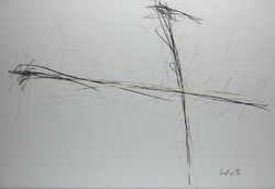 István Ocztos - yellow-black 59 x 83 cm pastel, pencil, paper 1996