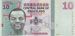 Szváziföld 10 emalangeni, 2015 (2022), UNC bankjegy