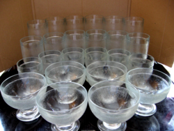 Retro kalevala amphora stemmed glass, cream, frosted goblet sets 4x6