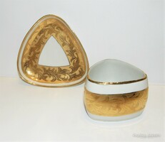 Wreath - gold painted bowl and holder - 1959s'