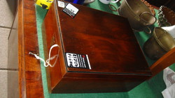 Bieder lockable box with hidden drawer.
