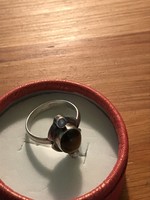 Antik, tigrisszemes ezüst gyűrű