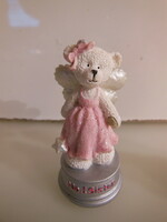 Statue - russ - teddy bear - angel face - glitter - ceramic - 7 x 3.5 cm - perfect