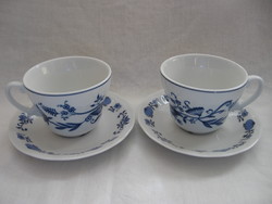Onion pattern tea and coffee set in pairs